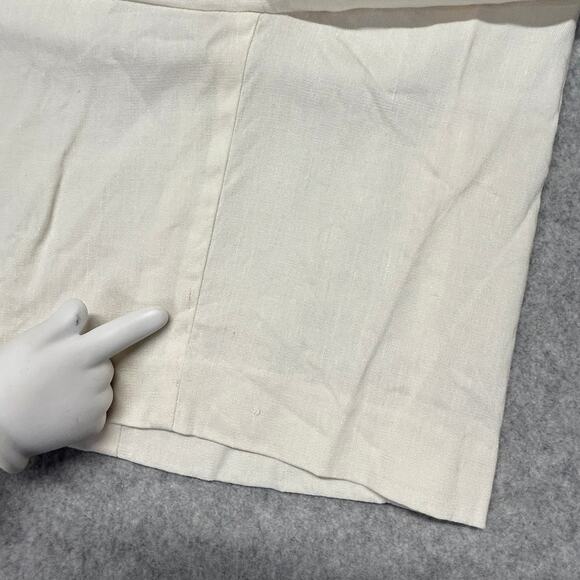 Boston Design Studio Linen Blend Shorts Womens 6 Ecru 28" W Semi Sheer 7" Inseam - Picture 11 of 16